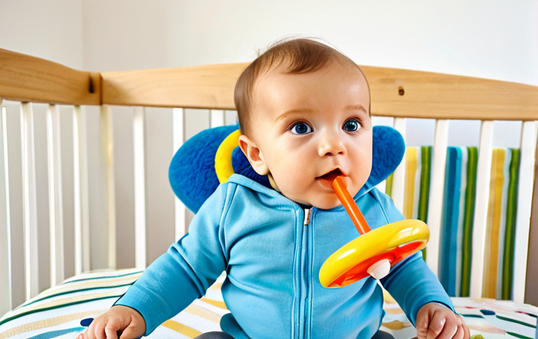아동심리학과 관련된 심화 강의 - Sensory-Motor Stage (0-2 years)**
A brightly colored baby mobile with various textures (soft fabric...
