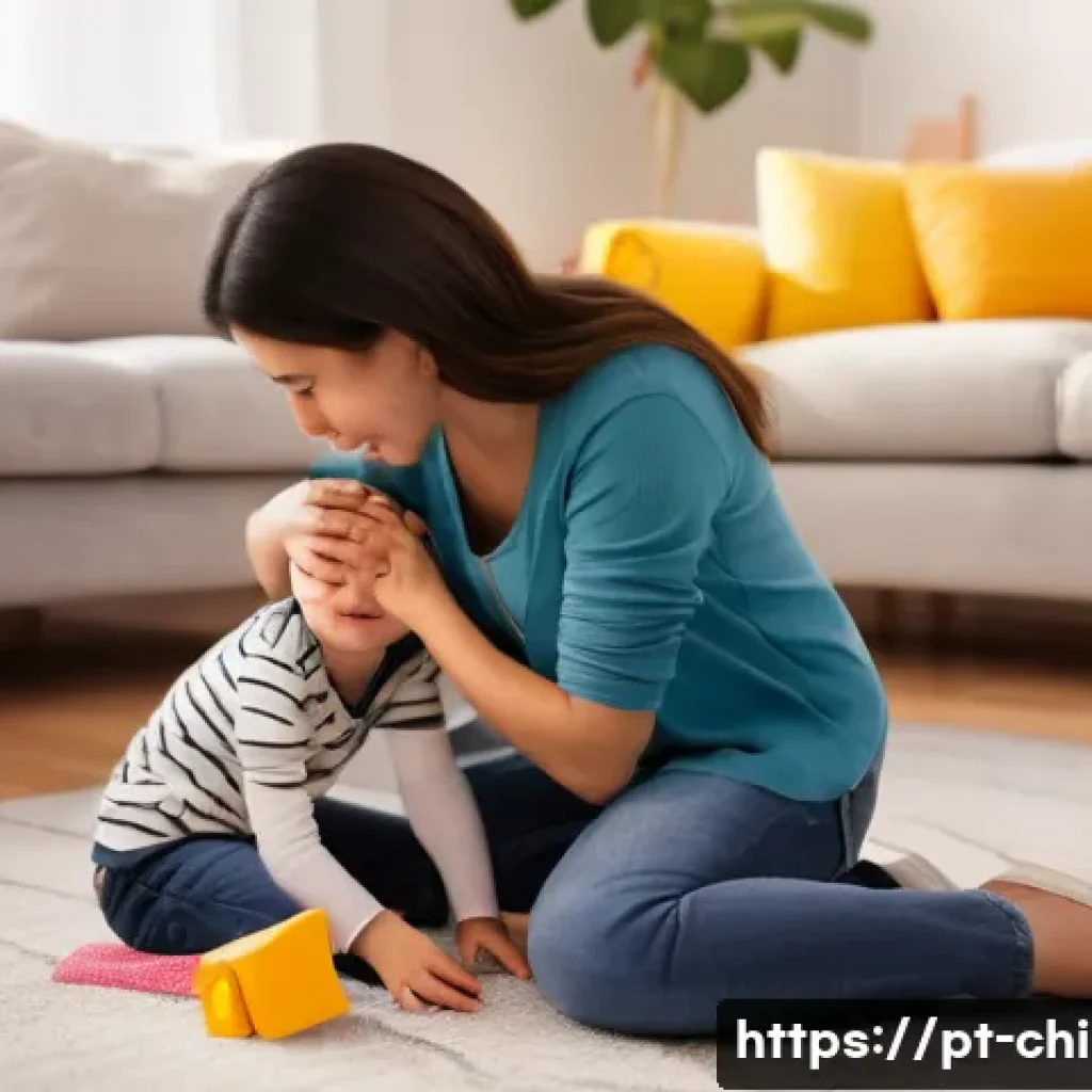 아동심리상담사 실무 사례 분석 - **Prompt:** A heartwarming scene of a caring parent comforting their young child, approximately 3-4 ...
